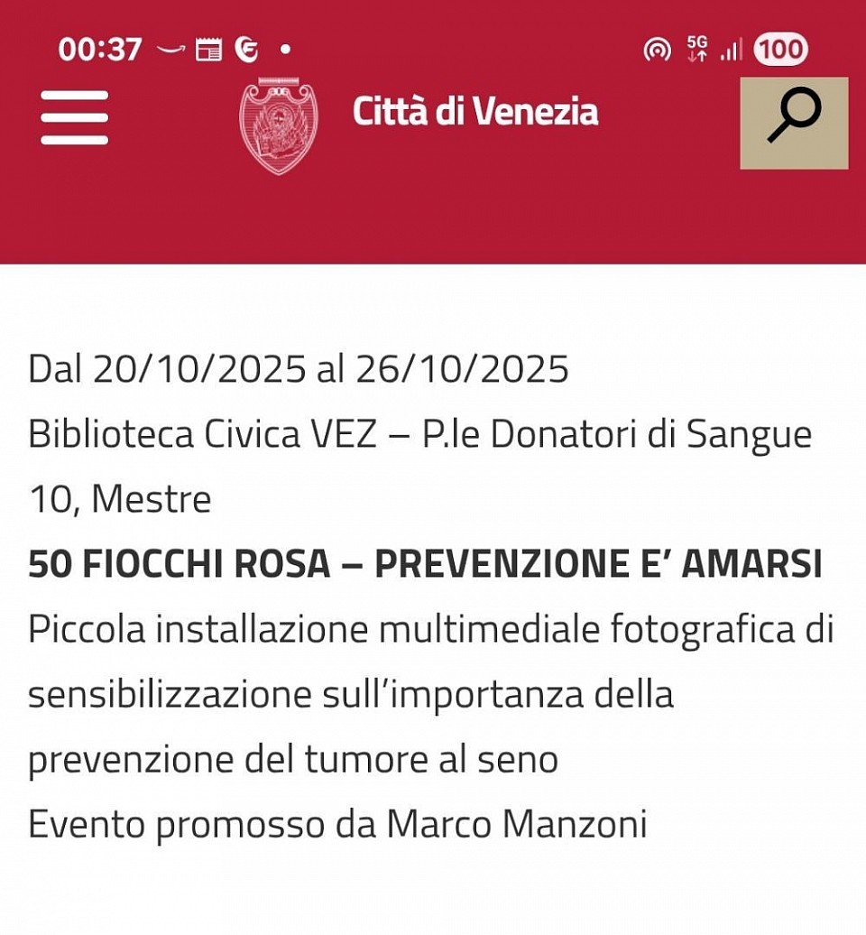 Sito del Comune di Venezia dedicato agli eventi di 